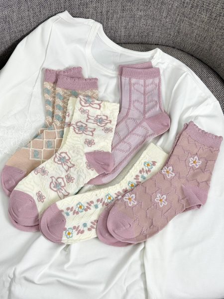 Set di calzini da donna “Dolcezza rosa” – 5 paia