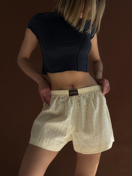 Shorts in cotone vaniglia