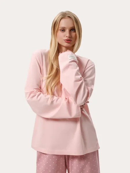 Maglia oversize a manica lunga rosa