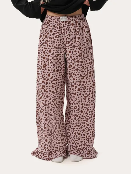 Pantaloni da casa caldi leopardati – color lilla