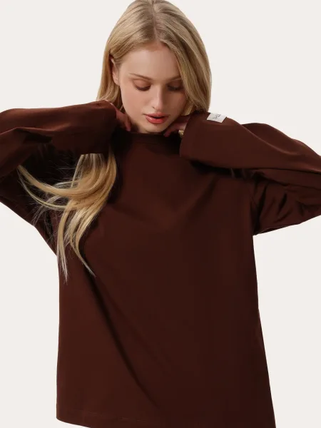 Oversize long in colore cioccolato