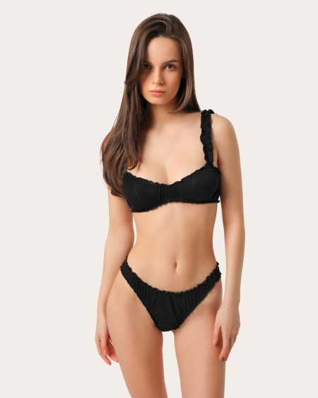 Delicato set di lingerie in cotone nero