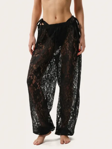 Jogger in pizzo nero