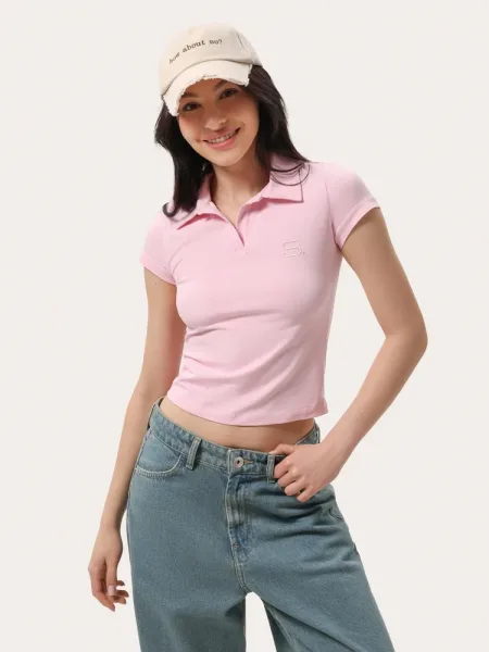 Polo rosa aderente