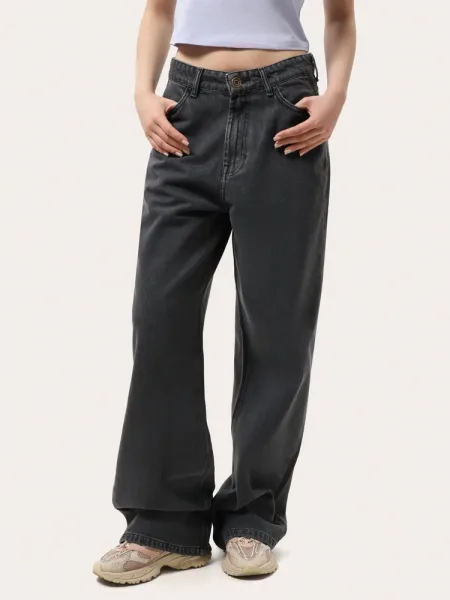 Jeans wide leg da donna grigi
